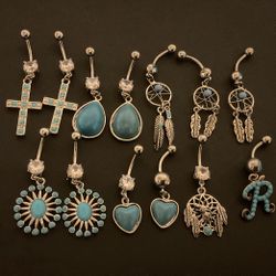 Surgical Steel 316L Belly Piercings With Cubic Zirconia Or Rhinestones ..over 500 Different Designs 