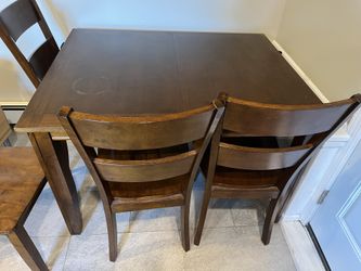 Wood Dinner Table With 4 Chairs
