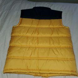 Janie and Jack Boys Girls Unisex Yellow / Navy Blue Puffer Vest Size 7-8 SNAP