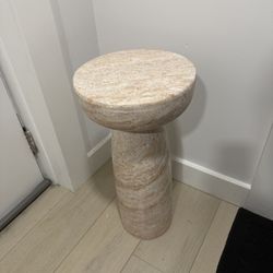 Faux Travertine Outdoor Side Table