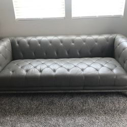 Grey Leather Sofa 