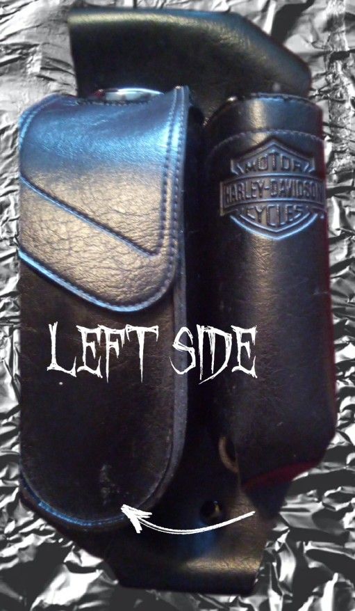 Harley Davidson Black Leather Touring Saddlebag Crashbar Storage Bag Right And Left Side