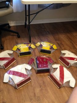 Soccer wall shelves.