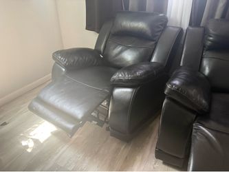Black leather couch