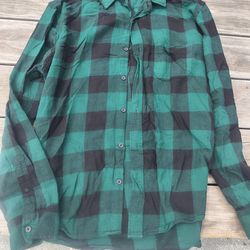Aeropostale green&black flannel shirt.