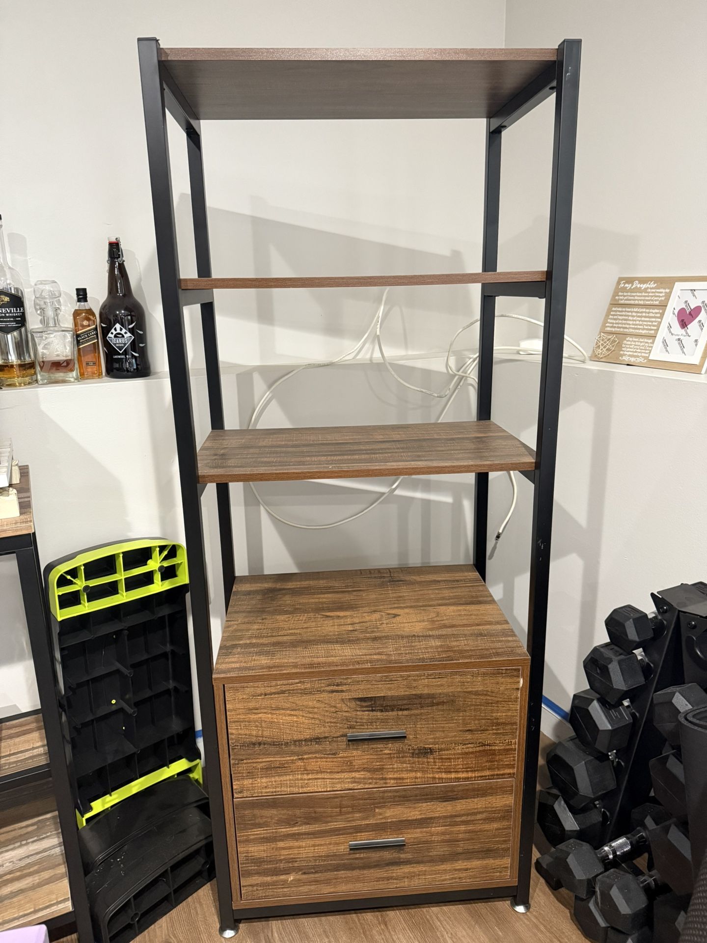 Open Bookshelf With Drawers