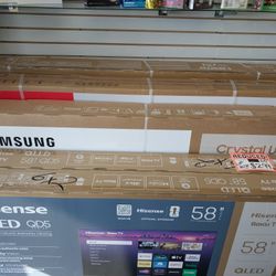 TV's 58" Inch To 75" Inches QLED 4K smart TV's Available  On Payment Plan Option With $49 Down