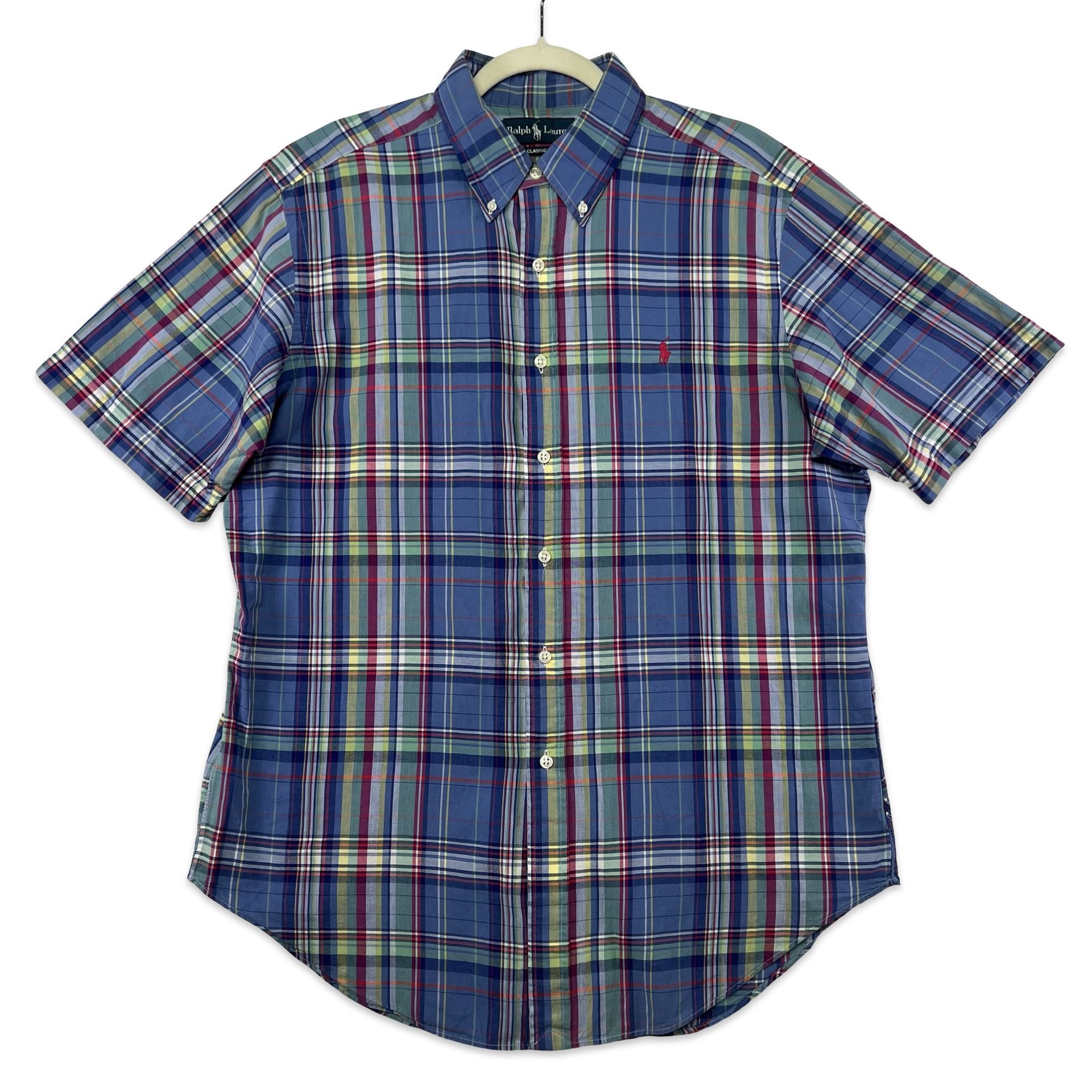 Polo Ralph Lauren Plaid Classic Fit Oxford Shirt Mens Size L Muliticolor Preppy