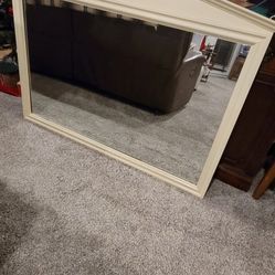 Large Antique White Mirror 