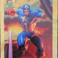 Limited Edition Captain America Gold Holofoil Card 