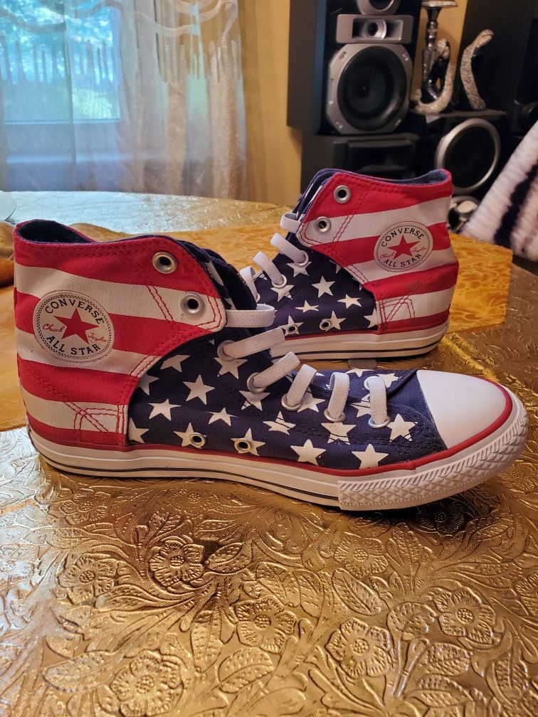 Converse Kids Chuck Taylor Flag Red White Blue Shoes 622366F Size 6