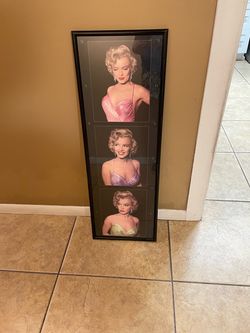 Marilyn Monroe Framed Triple Photo Print 36.5” H x 12” W