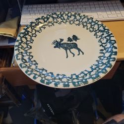 Vintage Folk Craft Moose Country 12" Chop Plate Or Platter