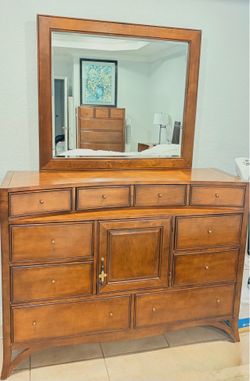 Dresser with mirror - real wood