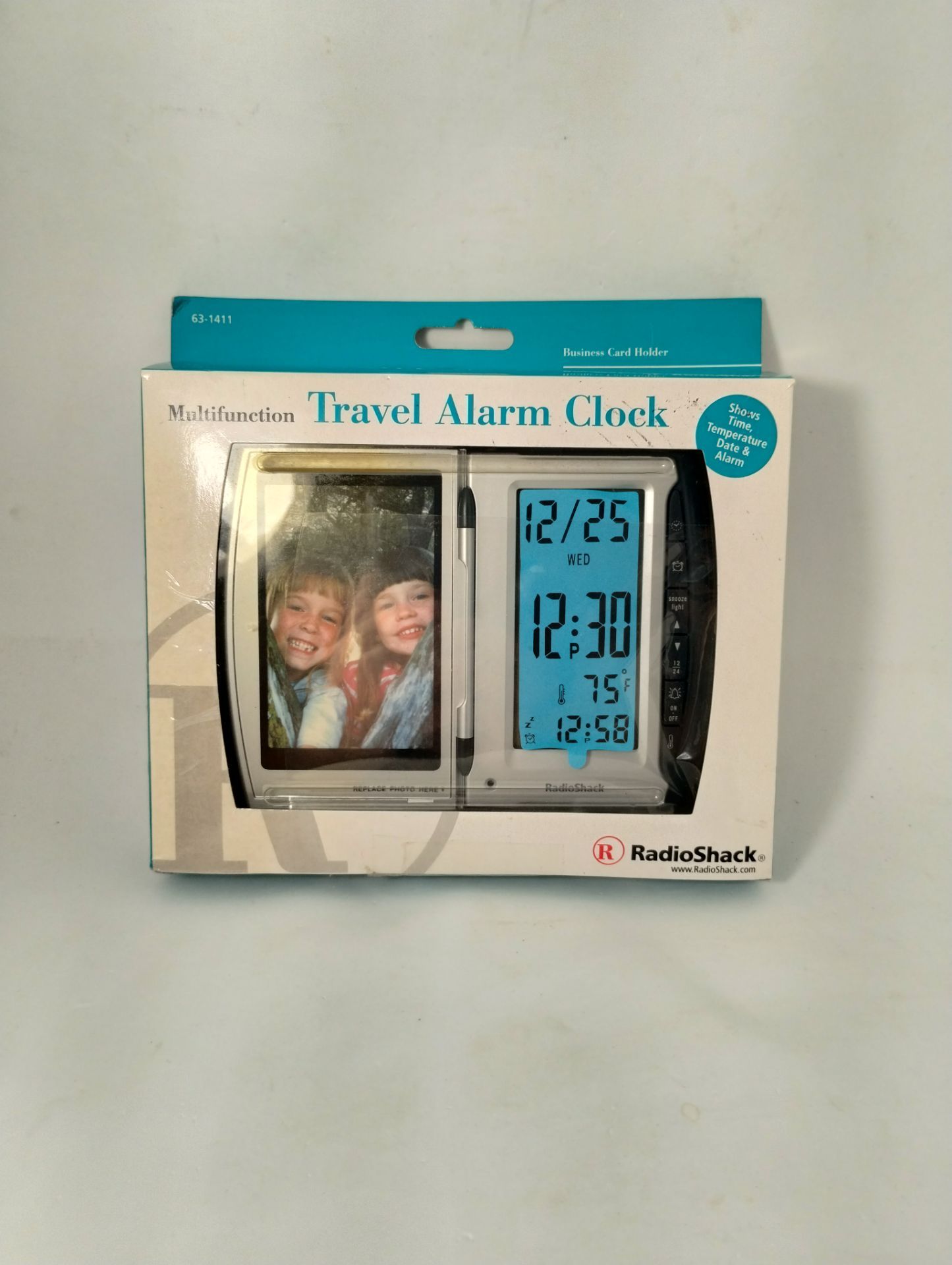 RadioShack Multifunction Travel Alarm Clock Vintage in Package Card Holder
New Open Box