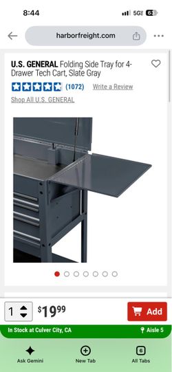 Brand new Harbor freight tool cart side tray