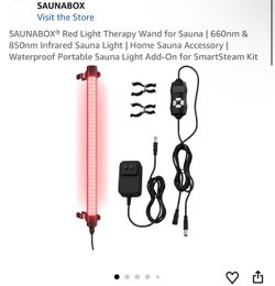 SAUNABOX® Red Light Therapy Wand for Sauna | 660nm & 850nm Infrared Sauna Light | Home Sauna Accessory | Waterproof Portable Sauna Light Add-On for Sm