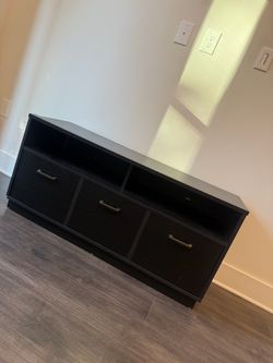 Black wood entertainment center