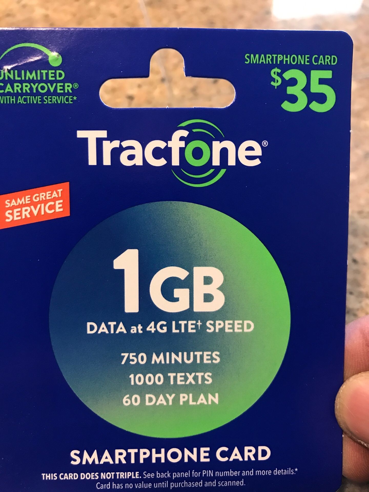 Pre paid Tracfone Smartphone card