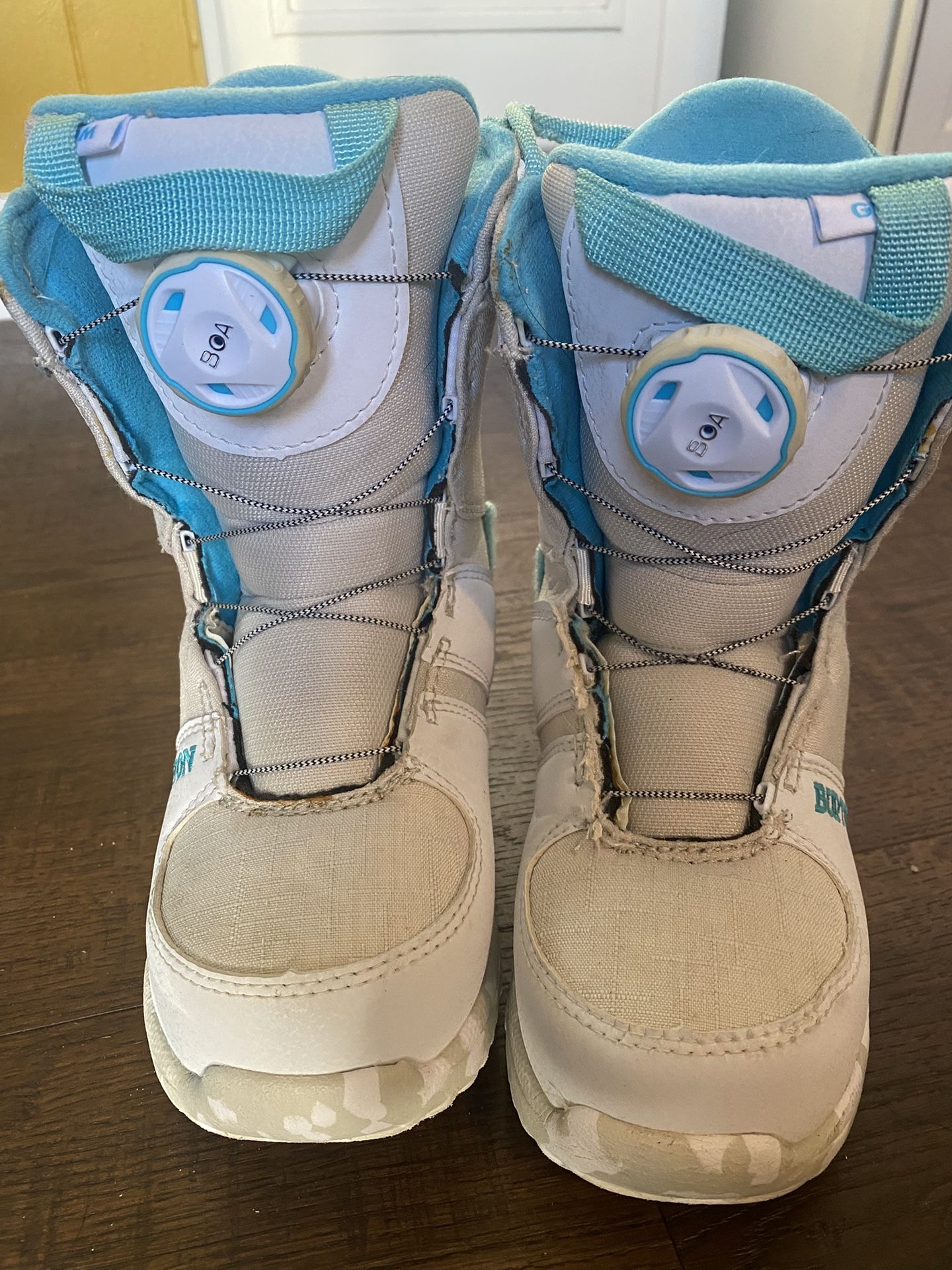 Burton Grom Boa Snowboard Boots Size 13 White/blue