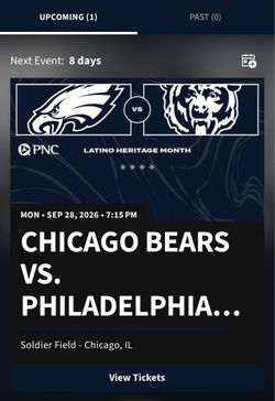 Bears vs eagles ticket