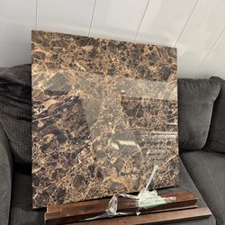 Brown marble dining table