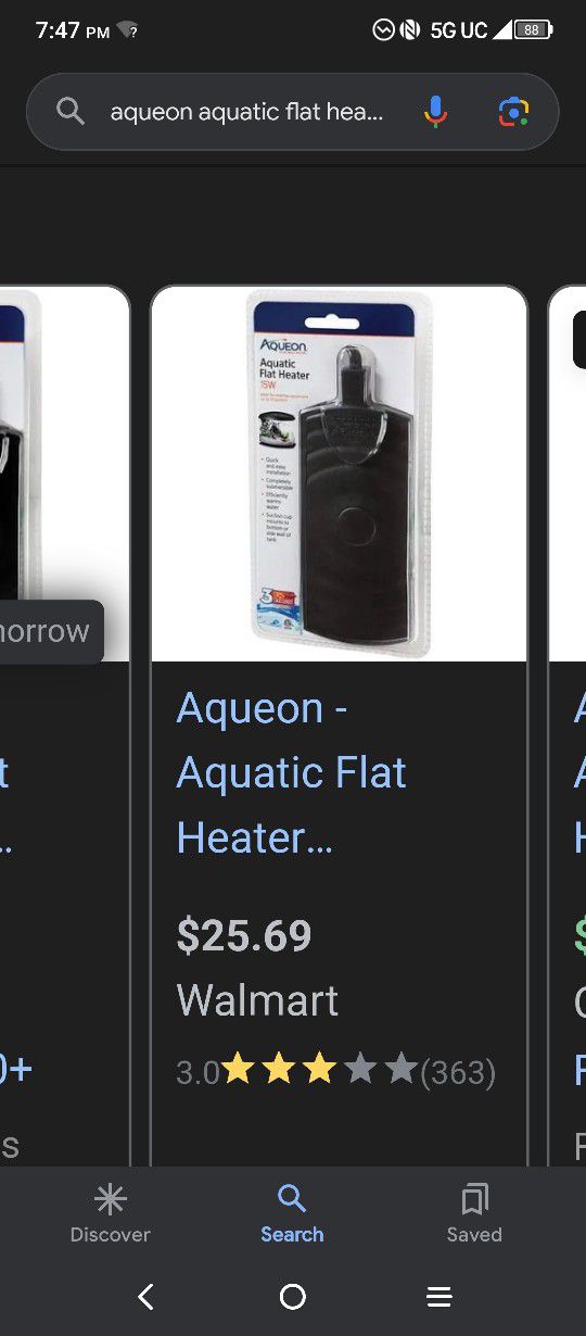 Aqueon Flat Fishtank Heater 15w