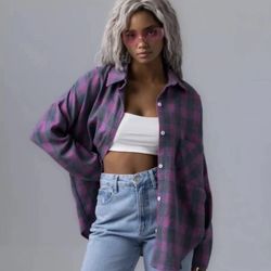 Oversized Plaid Shirt – Last One in Orange!