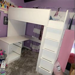 Kids Loft Bed With A Desk