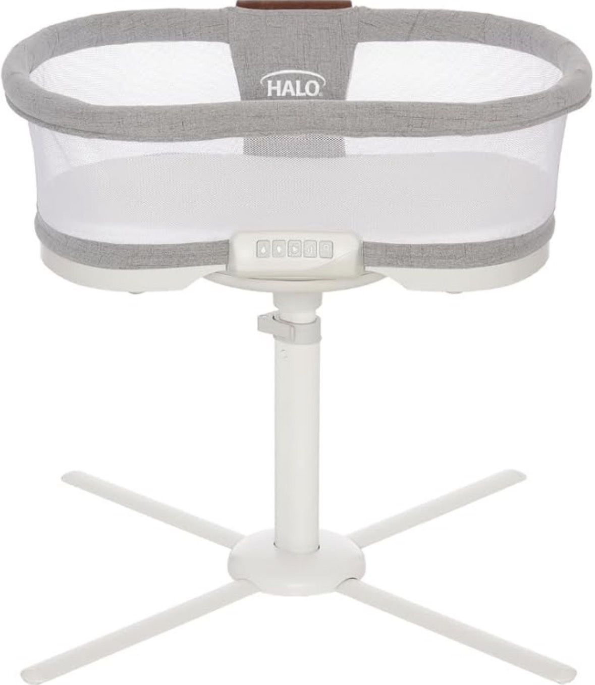 HALO BassiNest Luxe Swivel Sleeper - Over-Bed Baby Bassinet with 360° Rotation, Vibrations, White Noise, and Safe Close-Sleeping Design, Dove Grey Twe
