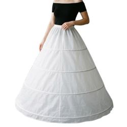 NEW White 4-Hoop Petticoat Crinoline Skirt
