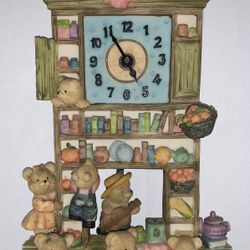 Vintage Bears Clock/Figurine-working