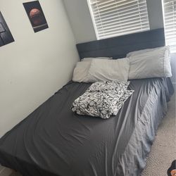 Queen Size Bed Frame + Mattress – Great Condition