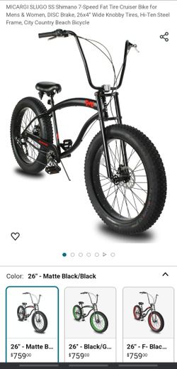 2 Bike Micargi Slugo Ss Mens Women 7 Speed Fat Tire 26 4 like New 900 For Both for Sale in Mesa AZ OfferUp
