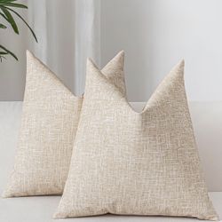 NEW Leather Pillow Covers 18x18 Set of 2 Color (Khaki & Green Available)