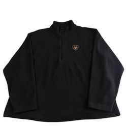 Ariat Fleece Sweatshirt Men’s Size 2XL Black 1/4 Zip Western Pullover Cowboy