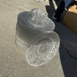 Glass Plate With Glass Mug