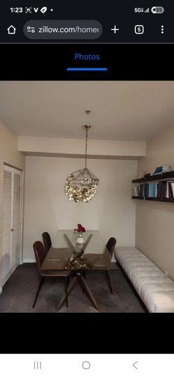 Mid modern glass dinning Table for 6