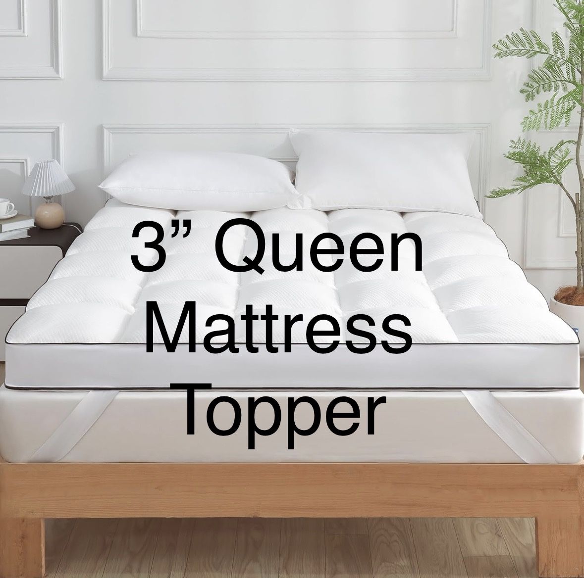 3 Inch Memory Foam Mattress Topper Queen Size, Extra Soft Pillow Top Mattress Topper