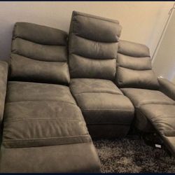 Living Spaces - Malia Power Reclining Couch  And Reclining Sofa with USB