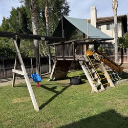 Free Rainbow Play Set - Slide and Swings