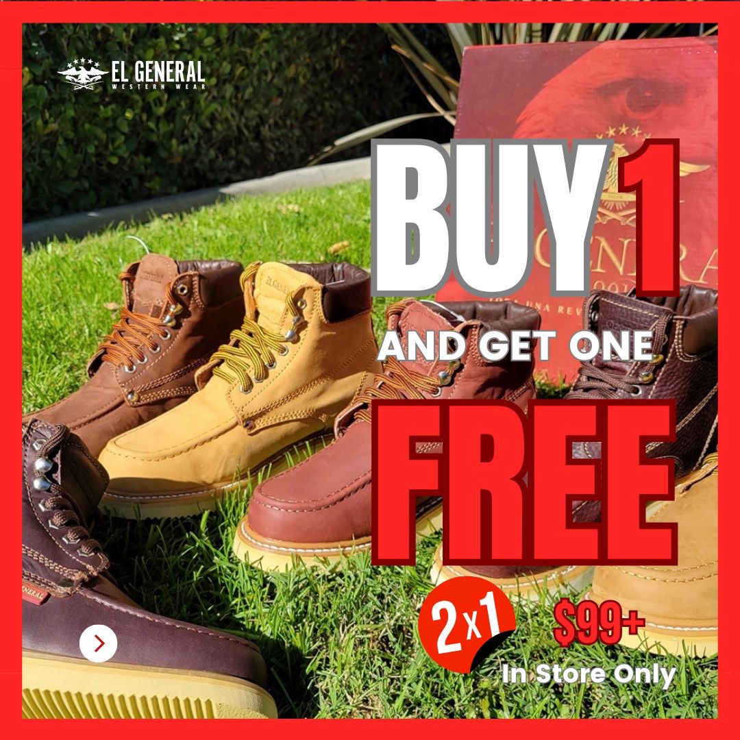 2x1! Buy 1 Get 1 Free Boots and More!