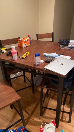 Wooden table and chairs