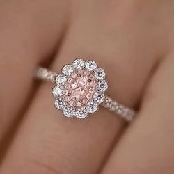 PINK RING  SYNTHETIC CUBIC ZIRCON SIZE 8
