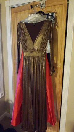 Brown & Gold Windsor Dress Small