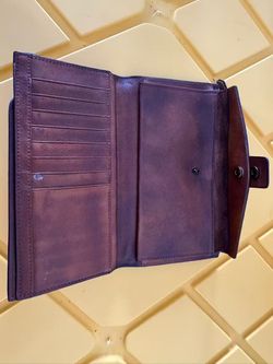 Burgundy Leather Long Wallet