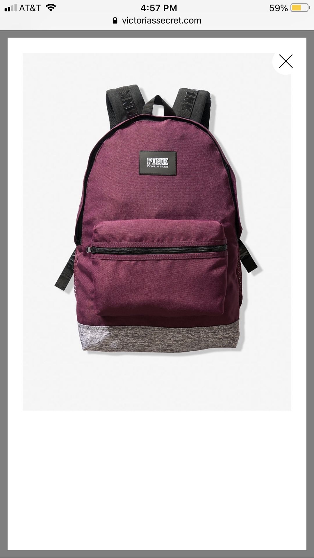 Victoria secret pink burgundy backpack