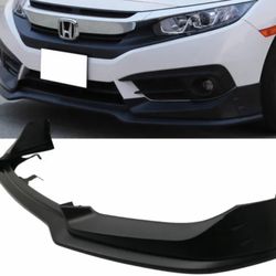 Fits 16-18 Honda Civic 10th Gen MUG Style Unpainted Front Bumper Lip Spoiler PP