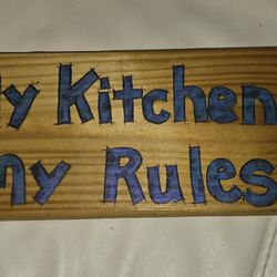 Handmade Kitchen Plaque By Local Craftsman