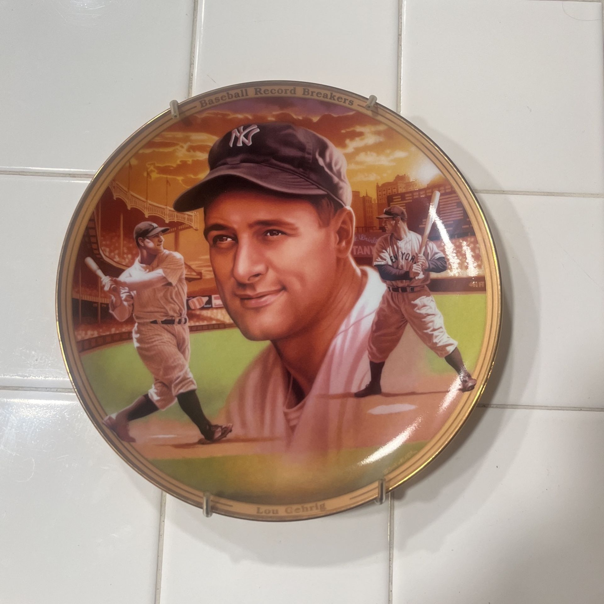 Lou Gehrig Baseball Memorial Plate